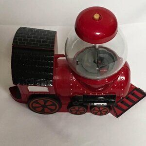 Red Gumball Machine Die Cast Metal & Glass Locomotive Train Engine Vintage